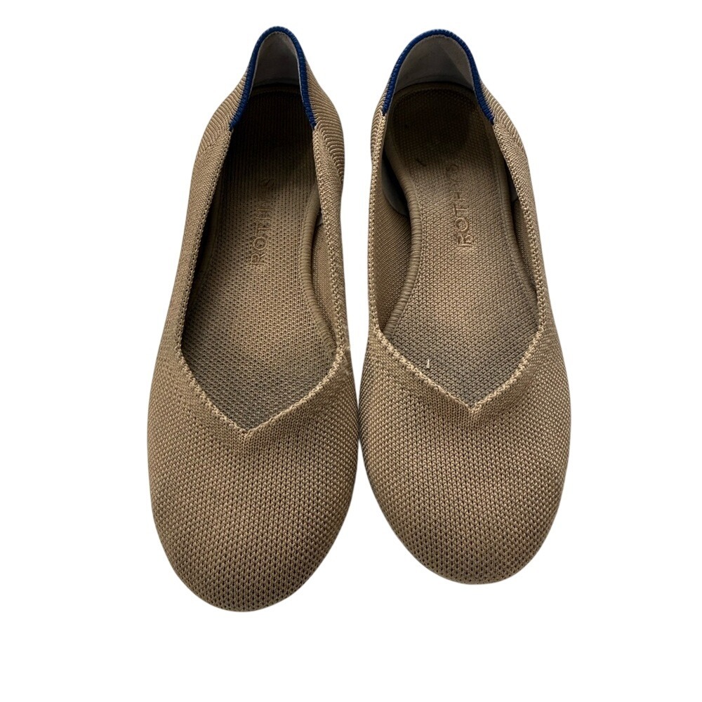 Rothy's The Flat Camel Tan Sustainable Washable Slip On Shoes 7 EUC